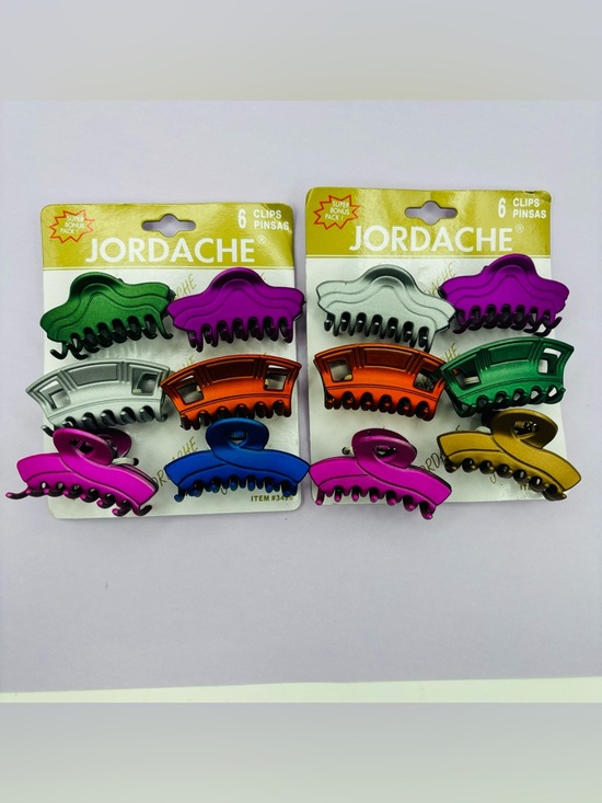Jordache Accessories - Vintage Jordache Multi-Color Hair Claw Clips - Set of 12